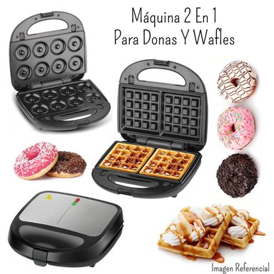MAQUINA PARA HORNEAR DONAS Y WAFFLES 2 EN 1