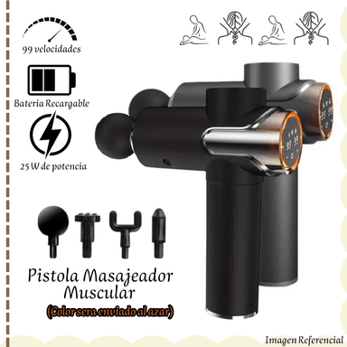 MASSAGE GUN / PISTOLA MASAJEADORA CON 99 VELOCIDADES PL/NG