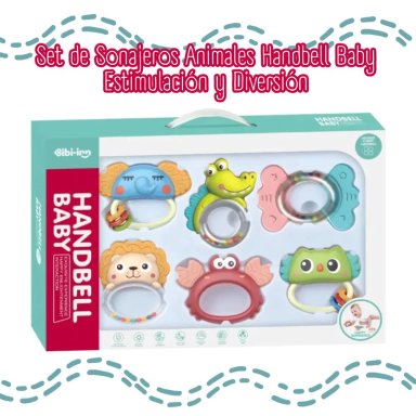 SET DE 6 SONAJEROS ANIMALES HANDBELL BABY