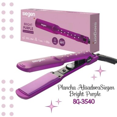 PLANCHA ALISADORA DE CABELLO SIEGEN SG-3540 BRIGHT PURPLE