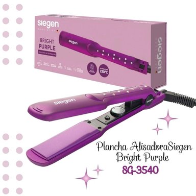 PLANCHA ALISADORA DE CABELLO SIEGEN SG-3540 BRIGHT PURPLE - 1