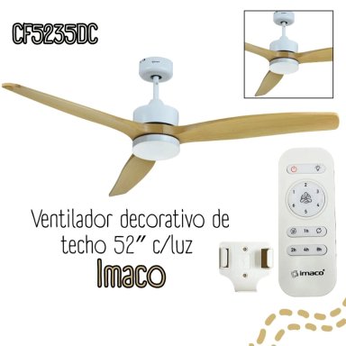 VENTILADOR DE TECHO 52 CON LUZ Y CONTROL REMOTO IMACO CF5235DC