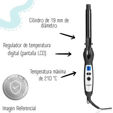 RIZADORA SIEGEN DE CABELLO DIGITAL 19MM BI-VOLT SG 2502 - 2