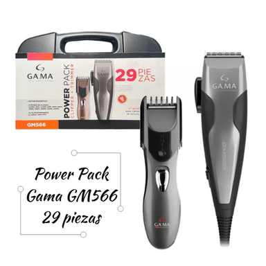 MÁQUINA DE CORTAR CABELLO GAMA POWER PACK GM566 29 PIEZAS