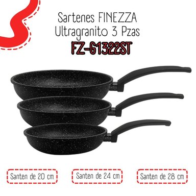 SARTENES FINEZZA ULTRAGRANITO 3 PZAS ( 20CM/24CM/28CM) - FZ-G1322ST