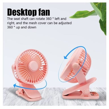 VENTILADOR RECARGABLE CON CLIP  PARA ESCRITORIO - 9