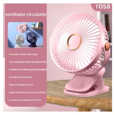 VENTILADOR RECARGABLE CON CLIP  PARA ESCRITORIO - 10