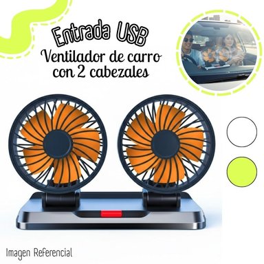 VENTILADOR PARA AUTO DE DOBLE CABEZAL – USB 5V