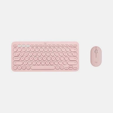 TECLADO LOGITECH K380 SPANISH MOUSE PEBBLE M350 ROSE BT - 1