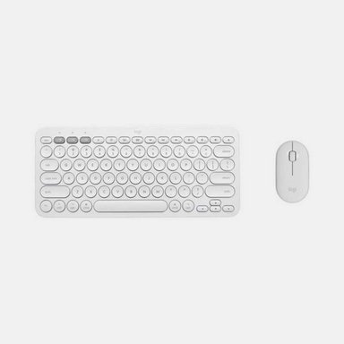 TECLADO LOGITECH K380 SPANISH MOUSE PEBBLE M350 WHITE BT - 1