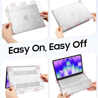 FUNDA CASE PROTECTOR ACRILICO MACBOOCK AIR 13.3 CHIP M1 (MODELOS: A2337/A2179/A1932) - GLITTER - 6