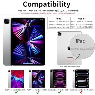 FUNDA CASE PROTECTOR DE LUJO CON SOPORTE DE LAPIZ PARA IPAD PRO 11' M1 M2 2020/2021/2022 - NEGRO - 2