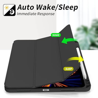 FUNDA CASE PROTECTOR DE LUJO CON SOPORTE DE LAPIZ PARA IPAD PRO 11' M1 M2 2020/2021/2022 - NEGRO - 3