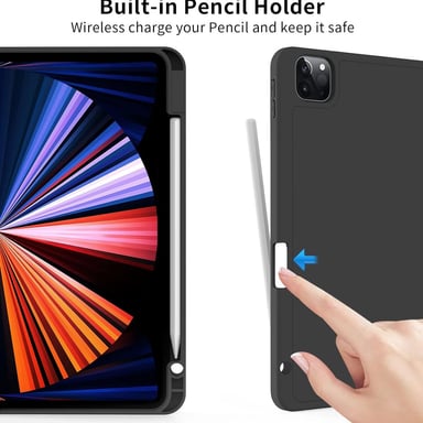 FUNDA CASE PROTECTOR DE LUJO CON SOPORTE DE LAPIZ PARA IPAD PRO 11' M1 M2 2020/2021/2022 - NEGRO - 5