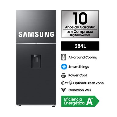 REFRIGERADORA SAMSUNG TOP MOUNT FREEZER 384L BLACK C/DISP. RT38DG6730B1PE - 1