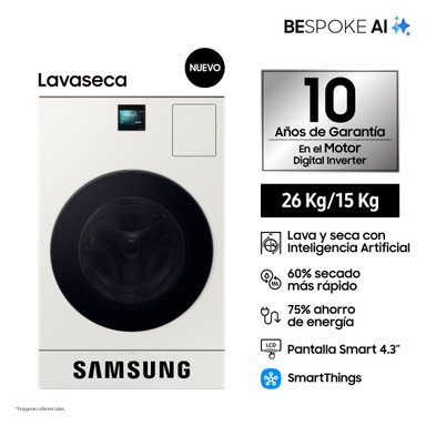 Lavaseca Samsung Bespoke AI 26Kg/15Kg con Pantalla Smart 4.3" WD26FB8690BEPE - 1
