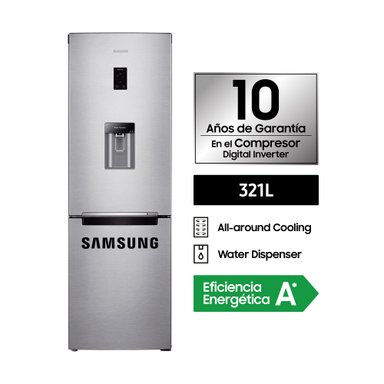 REFRIGERADORA SAMSUNG BOTTOM FREEZER 321L SILVER RB33J3830SA/PE - 2