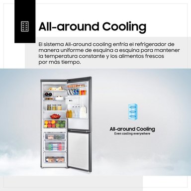 REFRIGERADORA SAMSUNG BOTTOM FREEZER 321L SILVER RB33J3830SA/PE - 6