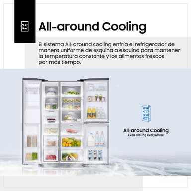 REFRIGERADORA SAMSUNG SIDE BY SIDE 602 L SILVER RS60T5200S9/PE - 9