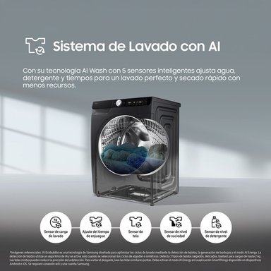 LAVASECA SAMSUNG BESPOKE AI 12KG/8KG CON AUTODISPENSER BLACK WD12FG6B94BBPE - 6