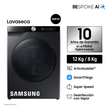 LAVASECA SAMSUNG BESPOKE AI 12KG/8KG BLACK WD12FG6B34BBPE - 1