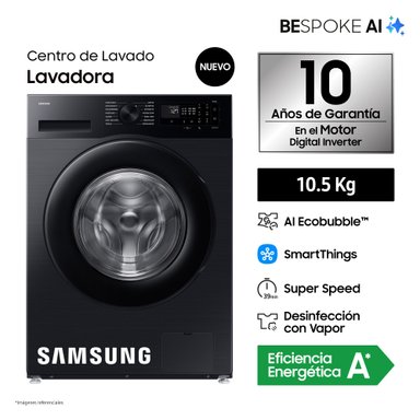 Lavadora Samsung 10.5Kg Bespoke AI Black WW10DG5U34ABPE - 1