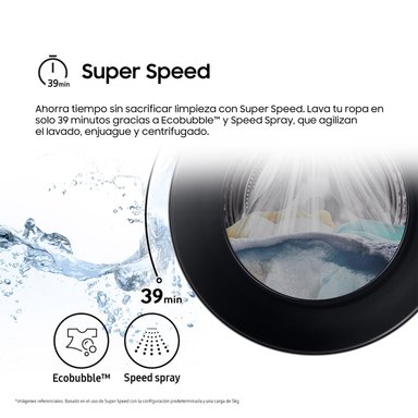 Lavadora Samsung 10.5Kg Bespoke AI Black WW10DG5U34ABPE - 10