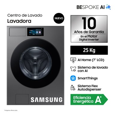 Lavadora Samsung Bespoke AI 25Kg Gray WF90F25ADSPE - 1