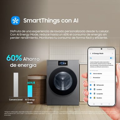 Lavadora Samsung Bespoke AI 25Kg Gray WF90F25ADSPE - 10