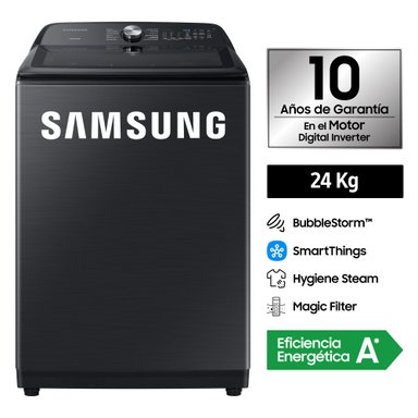 LAVADORA SAMSUNG BUBBLE SMART 24KG BLACK WA24A8377GV/PE - 1