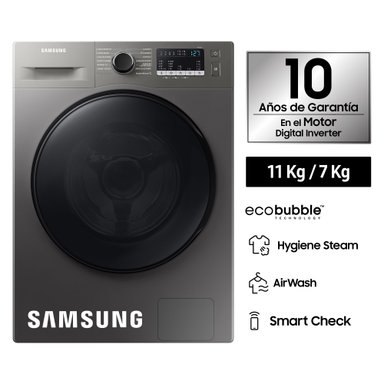 LAVASECA SAMSUNG ECOBUBBLE AIRWASH 11 KG/7 KG GRAY WD11T4046BX/PE - 1