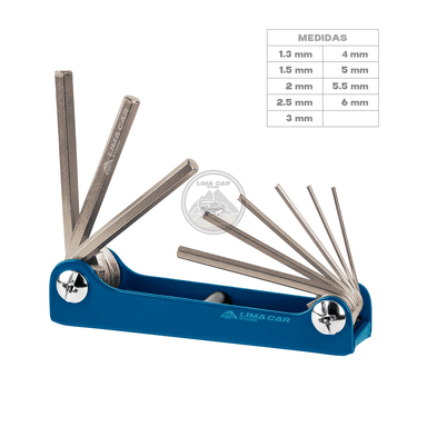 JUEGO 9 LLAVES ALLEN HEX PLEGABLE TIPO NAVAJA ACERO TRUPER