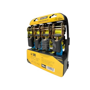 SET 4 CINTAS CORREA UYUSTOOLS DE AMARRE TRINQUETE 4.5M CARGA PESADA - 2