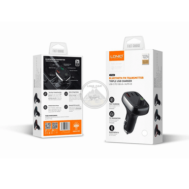 CARGADOR LDNIO TRANSMISOR FM BLUETOOTH 5.0 RADIO DE AUTO Q.C PD C704Q - 5