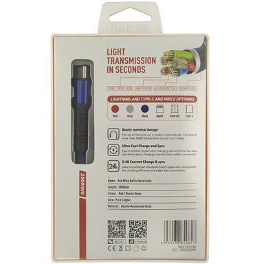 CABLE CARGADOR LDNIO USB TIPO C CARGA RÁPIDA 2 METROS LS64 - 3