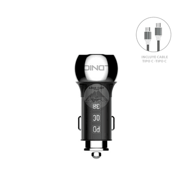 CARGADOR LDNIO DE AUTO 3.0 USB/TIPO C 38W + CABLE TIPO C