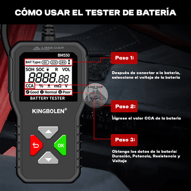 TESTER MOAB DIGITAL DE BATERÍA MULTIFUNCIONAL 6 12 24V KINGBOLEN - 4