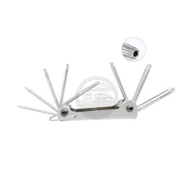 JUEGO 8 LLAVES TORX PLEGABLE BICI MOTO TIPO NAVAJA ACERO