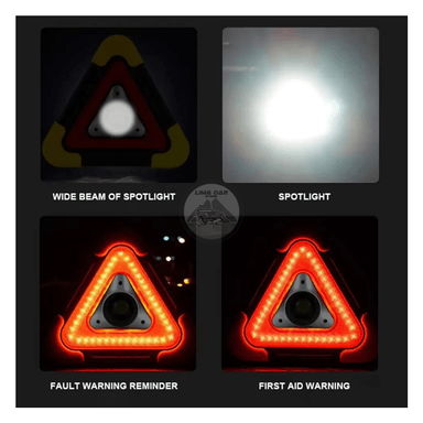 TRIÁNGULO MOAB DE SEGURIDAD EMERGENCIA LED CON LINTERNA POTENTE - 4