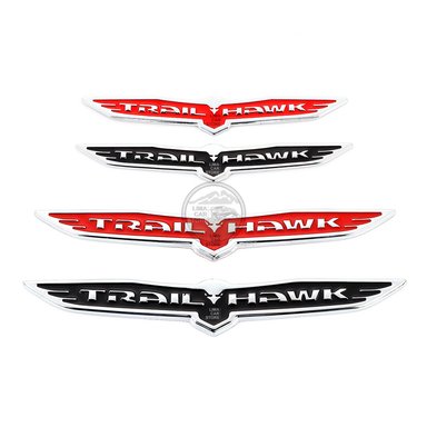 LOGO EMBLEMA JEEP TRAILHAWK ROJO CHEROKEE RENEGADE GRANDE - 4