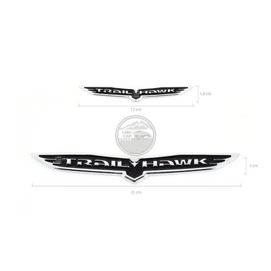 LOGO EMBLEMA JEEP TRAILHAWK ROJO CHEROKEE RENEGADE PEQUEÑO - 2