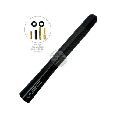 ANTENA RADIO FM 12CM UNIVERSAL FIBRA DE CARBONO ADAPTADORES