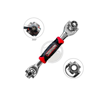 LLAVE UNIVERSAL TOOLTECH MULTIUSO WRENCH 8EN1 ACERO MM/ PULG