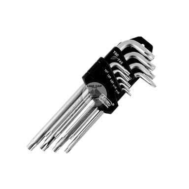SET LLAVES TORX 9 PIEZAS EN L T10-T50 MEDIANO UYUSTOOLS CON ESTUCHE