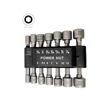 SET JUEGO 14 DADOS HEX MAGNETICOS PARA TALADRO MM / PULGADAS