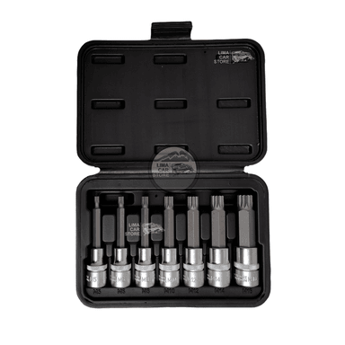 SET MALETA TOOLTECH 7 DADOS ESTRIADOS SPLINE 9CM NO STANLEY