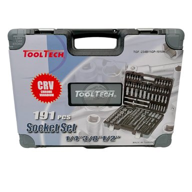 SET MALETA TOOLTECH 191 PIEZAS DADO + LLAVE NO STANLEY TRUPPER