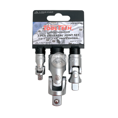 SET DADOS TOOLTECH 3 PIEZAS CARDANICOS 1/2” 3/8” 1/4” RATCHET LLAVE TAIWAN