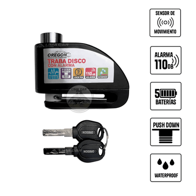CANDADO DE DISCO  CON ALARMA PARA MOTO BICI - 2
