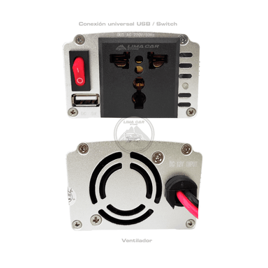 INVERSOR SEISA DE CORRIENTE CONVERTIDOR 12V A 220V CARGADOR AUTO - 3